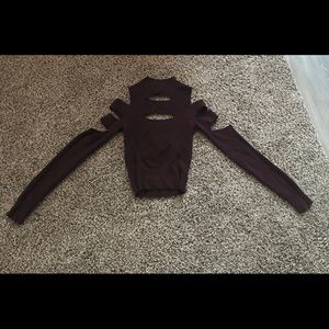 Maroon crop top from Express